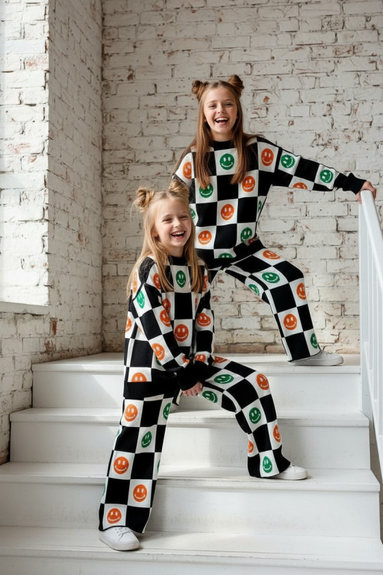 komplet dzianinowy dla dziewczynki  spodnie sweterek dla dziewczynki  odzież dziecięca Sówka