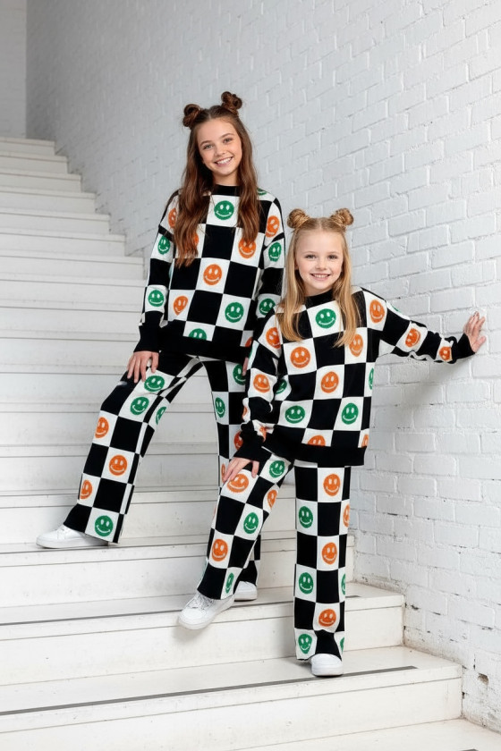 komplet dzianinowy dla dziewczynki  spodnie sweterek dla dziewczynki  odzież dziecięca Sówka