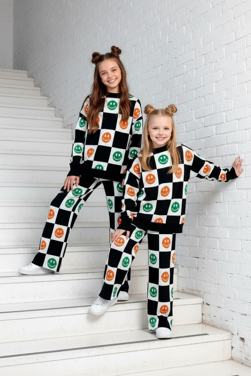 komplet dzianinowy dla dziewczynki  spodnie sweterek dla dziewczynki  odzież dziecięca Sówka