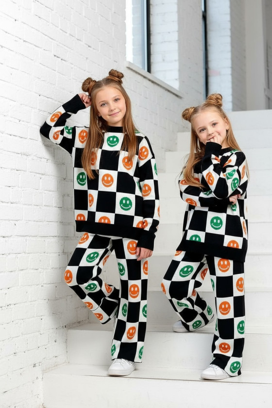 komplet dzianinowy dla dziewczynki  spodnie sweterek dla dziewczynki  odzież dziecięca Sówka