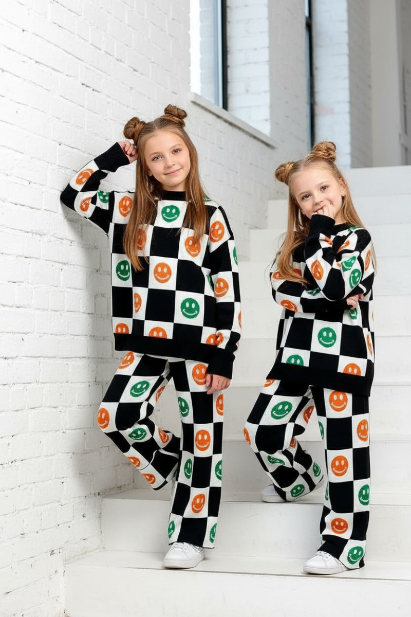 komplet dzianinowy dla dziewczynki  spodnie sweterek dla dziewczynki  odzież dziecięca Sówka