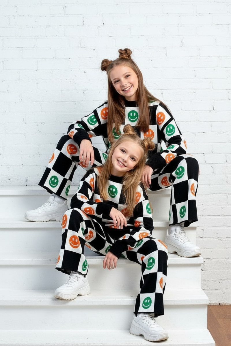 komplet dzianinowy dla dziewczynki  spodnie sweterek dla dziewczynki  odzież dziecięca Sówka