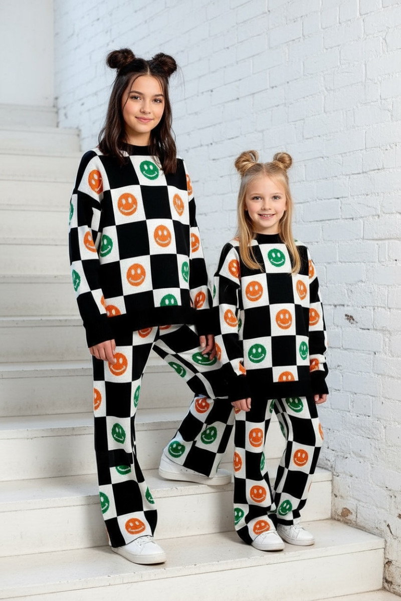 komplet dzianinowy dla dziewczynki  spodnie sweterek dla dziewczynki  odzież dziecięca Sówka