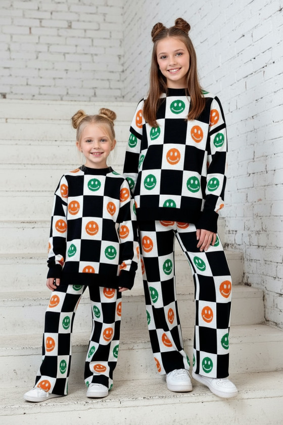 komplet dzianinowy dla dziewczynki  spodnie sweterek dla dziewczynki  odzież dziecięca Sówka