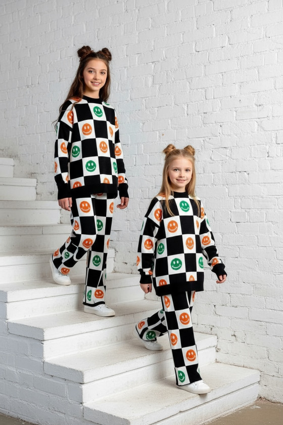 komplet dzianinowy dla dziewczynki  spodnie sweterek dla dziewczynki  odzież dziecięca Sówka