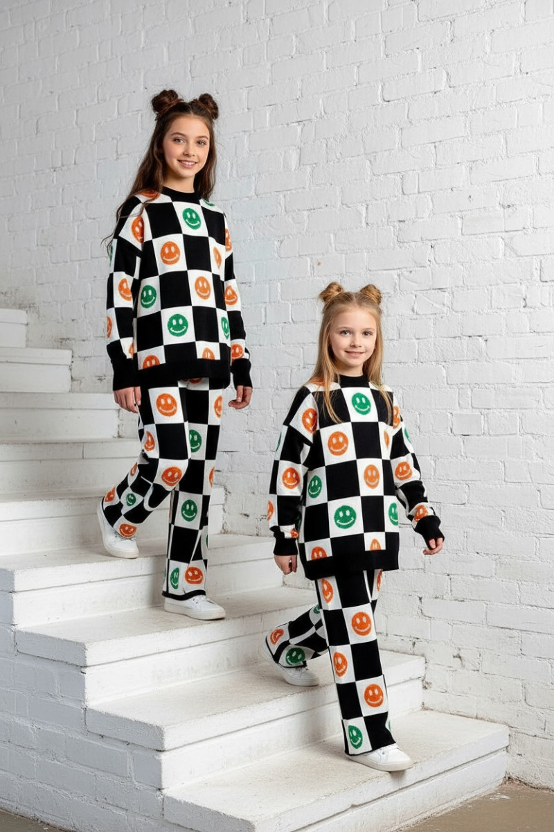 komplet dzianinowy dla dziewczynki  spodnie sweterek dla dziewczynki  odzież dziecięca Sówka