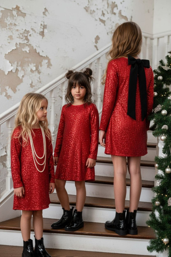 Sukienka dla dziewczynki Kokarda Czerwona Sukienka dla dziewczynki Kokarda Czerwona