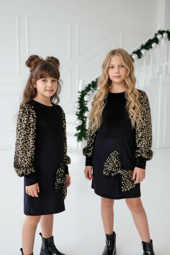 Sukienka welurowa z cekinami Gold złota Sukienka welurowa z cekinami Gold złota