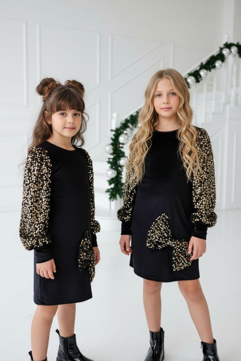 Sukienka welurowa z cekinami Gold złota Sukienka welurowa z cekinami Gold złota