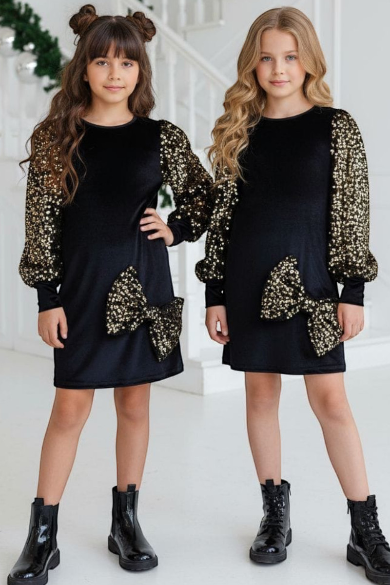 Sukienka welurowa z cekinami Gold złota Sukienka welurowa z cekinami Gold złota