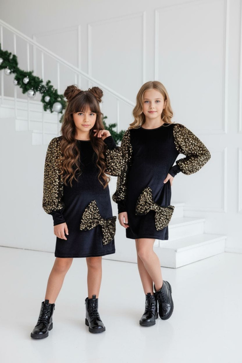 Sukienka welurowa z cekinami Gold złota Sukienka welurowa z cekinami Gold złota