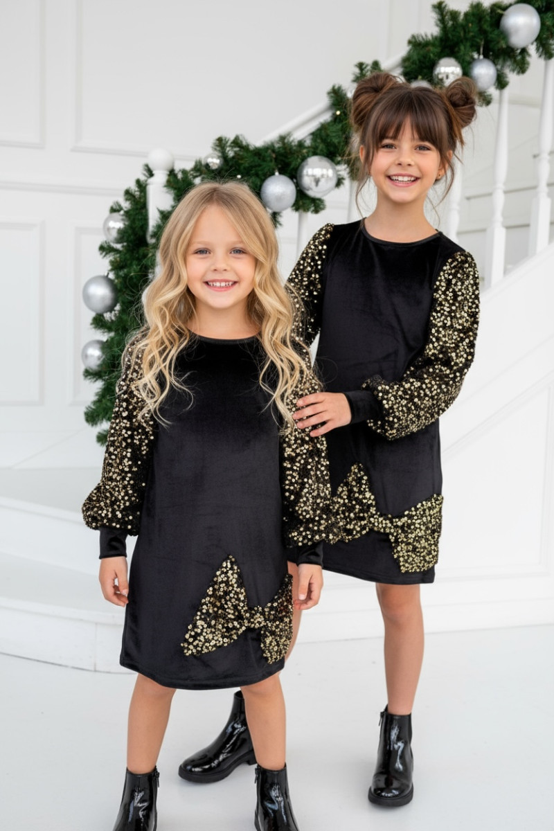 Sukienka welurowa z cekinami Gold złota Sukienka welurowa z cekinami Gold złota