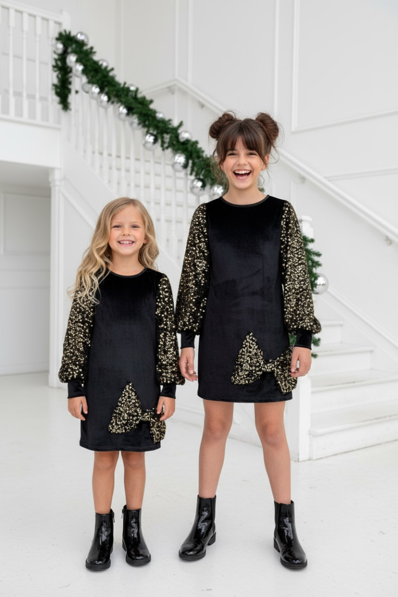 Sukienka welurowa z cekinami Gold złota Sukienka welurowa z cekinami Gold złota