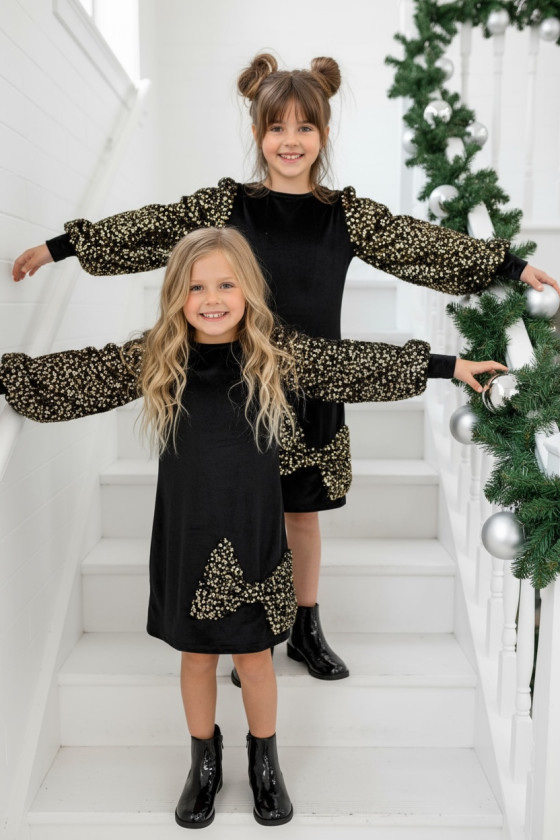 Sukienka welurowa z cekinami Gold złota Sukienka welurowa z cekinami Gold złota