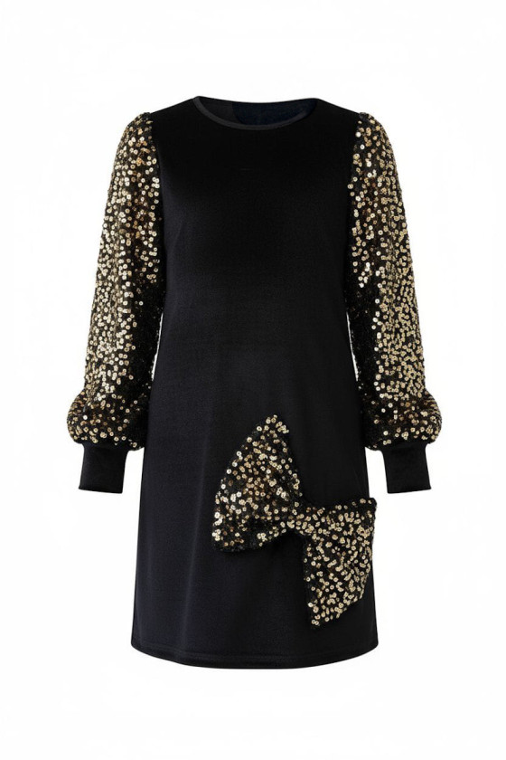 Sukienka welurowa z cekinami Gold złota Sukienka welurowa z cekinami Gold złota