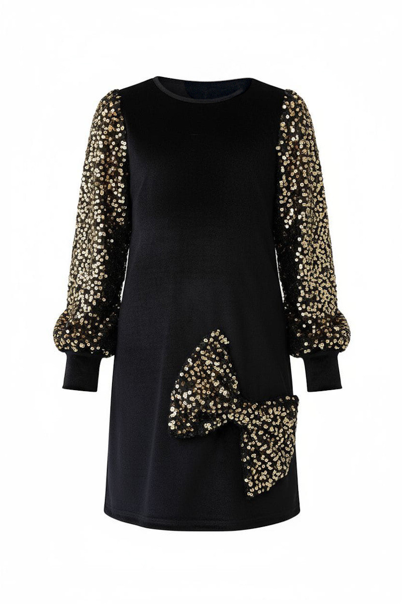 Sukienka welurowa z cekinami Gold złota Sukienka welurowa z cekinami Gold złota