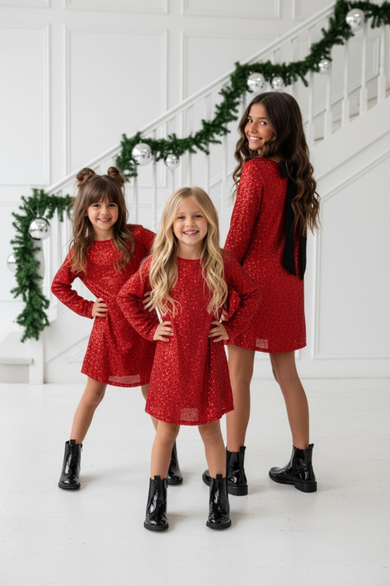 Sukienka dla dziewczynki Kokarda Czerwona Sukienka dla dziewczynki Kokarda Czerwona