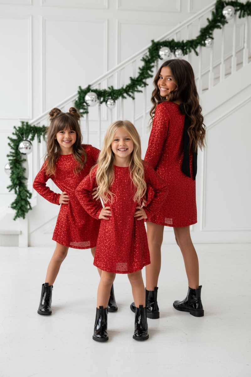 Sukienka dla dziewczynki Kokarda Czerwona Sukienka dla dziewczynki Kokarda Czerwona