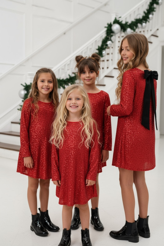 Sukienka dla dziewczynki Kokarda Czerwona Sukienka dla dziewczynki Kokarda Czerwona