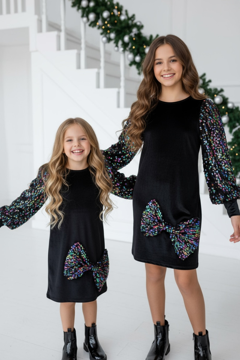 Sukienka welurowa z cekinami Multi kolor