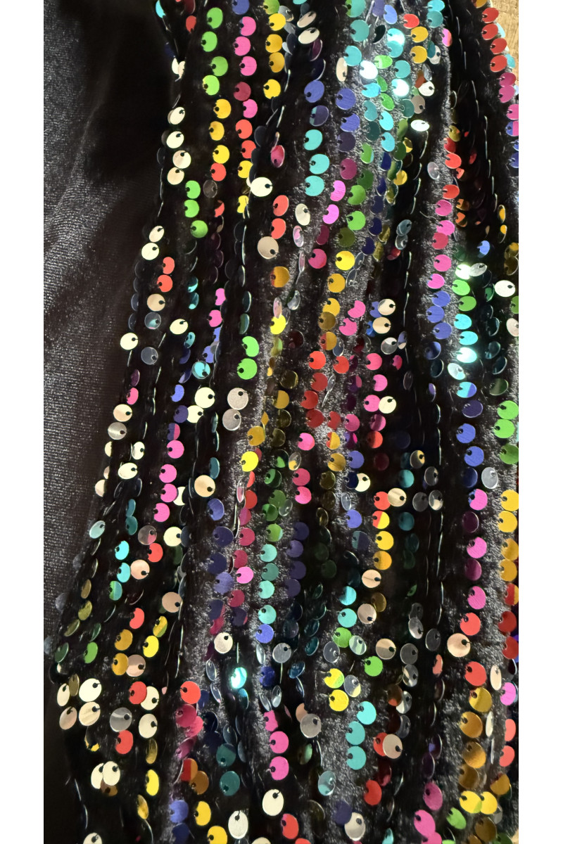 Sukienka welurowa z cekinami Multi kolor