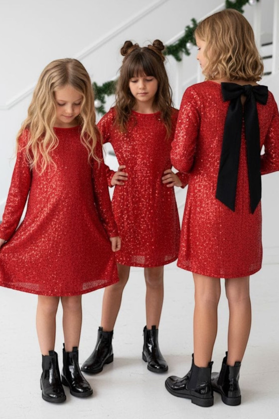 Sukienka dla dziewczynki Kokarda Czerwona