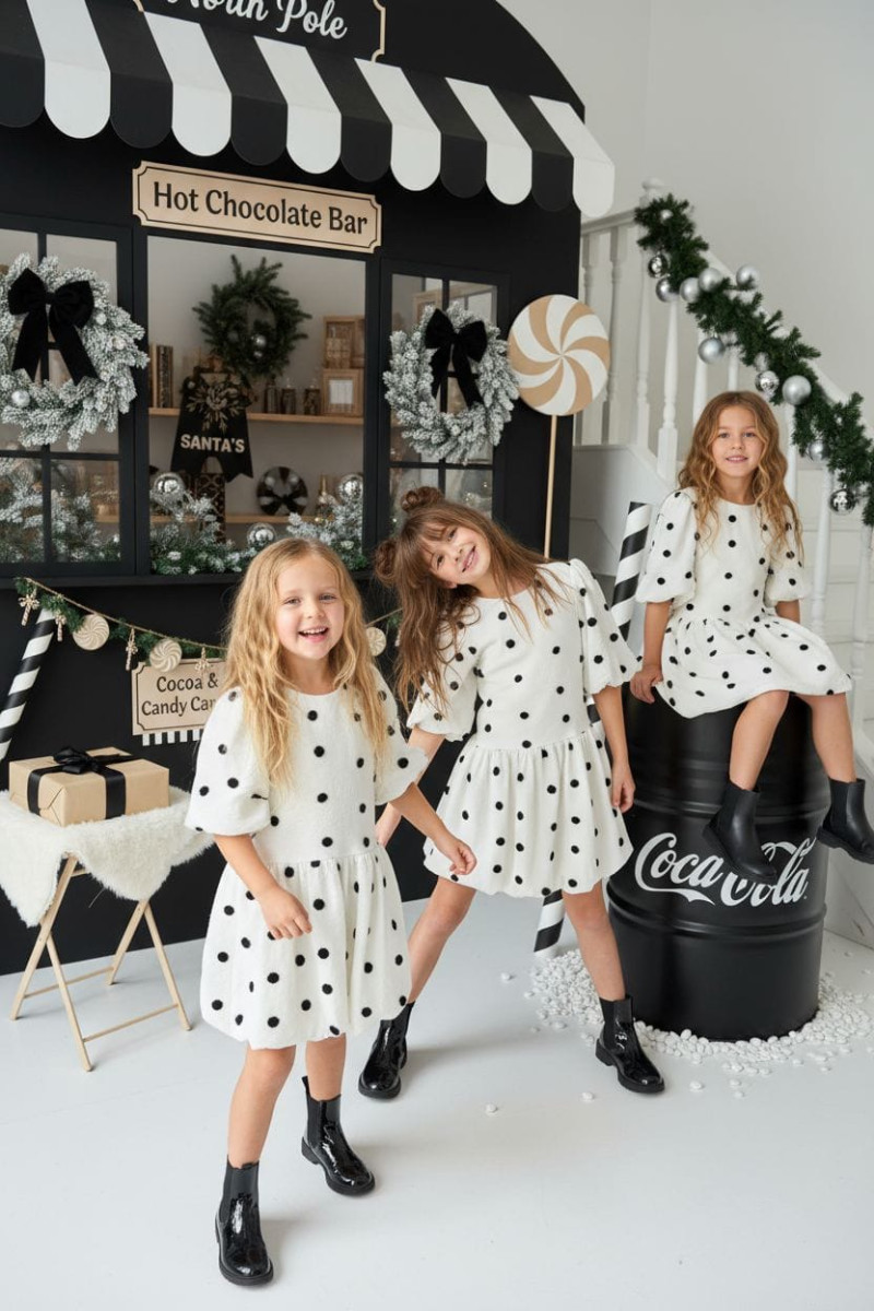 Sukienka dla dziewczynki Groszki Śmietanka Biała