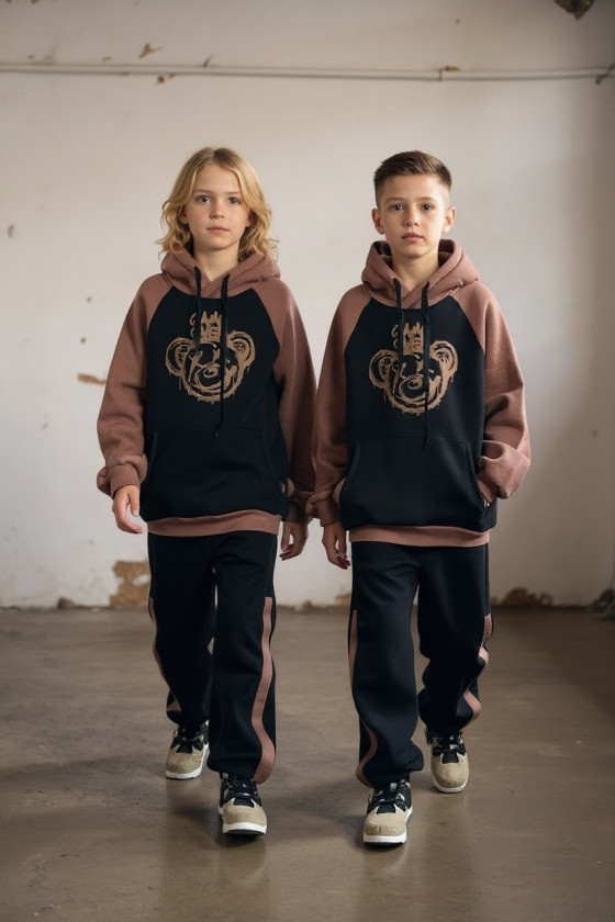 komplet dresowy ocieplany bluza i spodnie dres bawełniany bluza bawełna bluza ocieplana sówka sklep odzież dziecięca