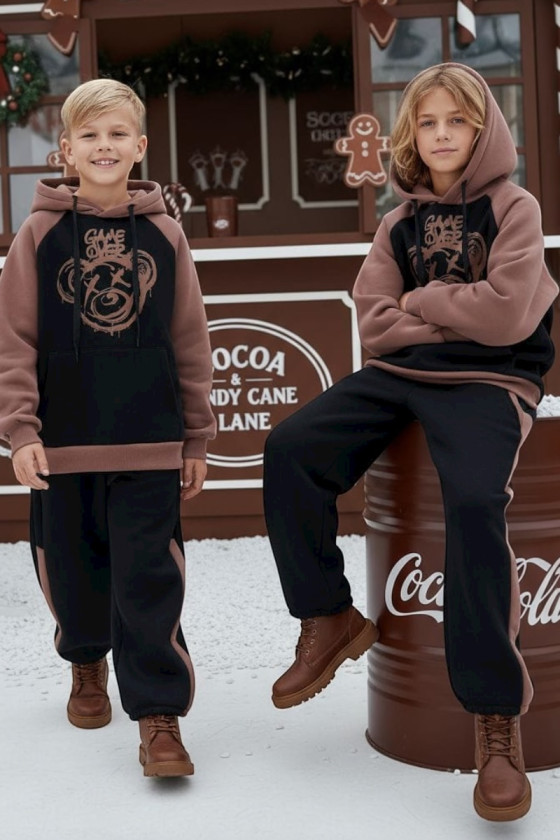 komplet dresowy ocieplany bluza i spodnie dres bawełniany bluza bawełna bluza ocieplana sówka sklep odzież dziecięca