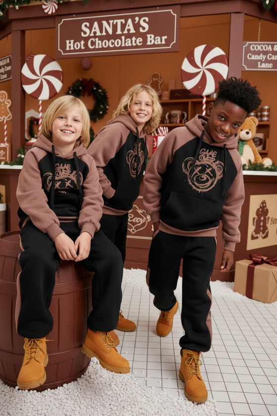 komplet dresowy ocieplany bluza i spodnie dres bawełniany bluza bawełna bluza ocieplana sówka sklep odzież dziecięca