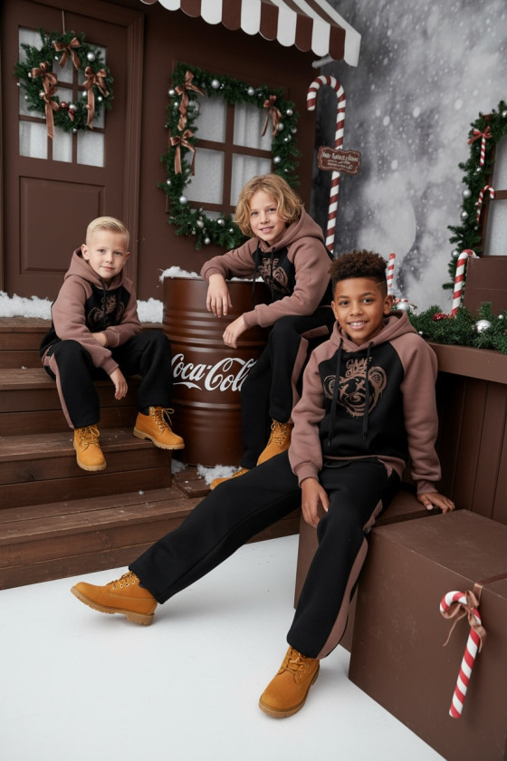 komplet dresowy ocieplany bluza i spodnie dres bawełniany bluza bawełna bluza ocieplana sówka sklep odzież dziecięca