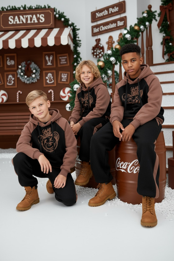 komplet dresowy ocieplany bluza i spodnie dres bawełniany bluza bawełna bluza ocieplana sówka sklep odzież dziecięca