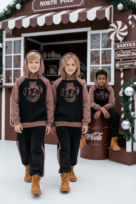 komplet dresowy ocieplany bluza i spodnie dres bawełniany bluza bawełna bluza ocieplana sówka sklep odzież dziecięca