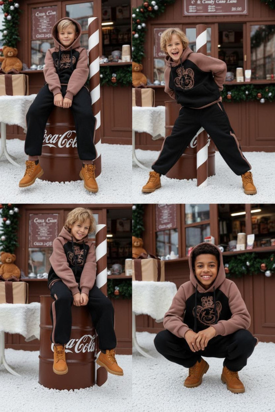 komplet dresowy ocieplany bluza i spodnie dres bawełniany bluza bawełna bluza ocieplana sówka sklep odzież dziecięca