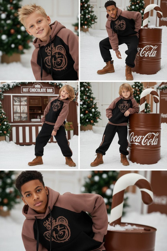 komplet dresowy ocieplany bluza i spodnie dres bawełniany bluza bawełna bluza ocieplana sówka sklep odzież dziecięca