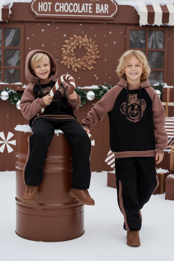 komplet dresowy ocieplany bluza i spodnie dres bawełniany bluza bawełna bluza ocieplana sówka sklep odzież dziecięca