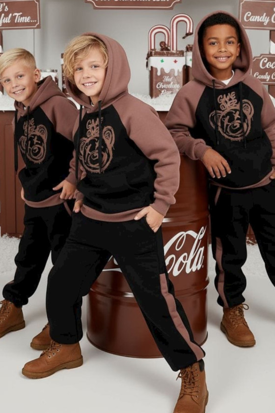 komplet dresowy ocieplany bluza i spodnie dres bawełniany bluza bawełna bluza ocieplana sówka sklep odzież dziecięca