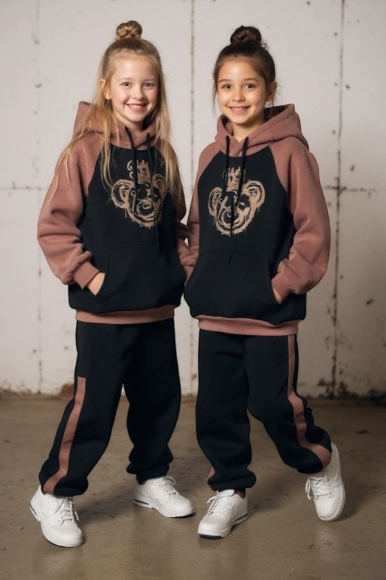 komplet dresowy ocieplany bluza i spodnie dres bawełniany bluza bawełna bluza ocieplana sówka sklep odzież dziecięca