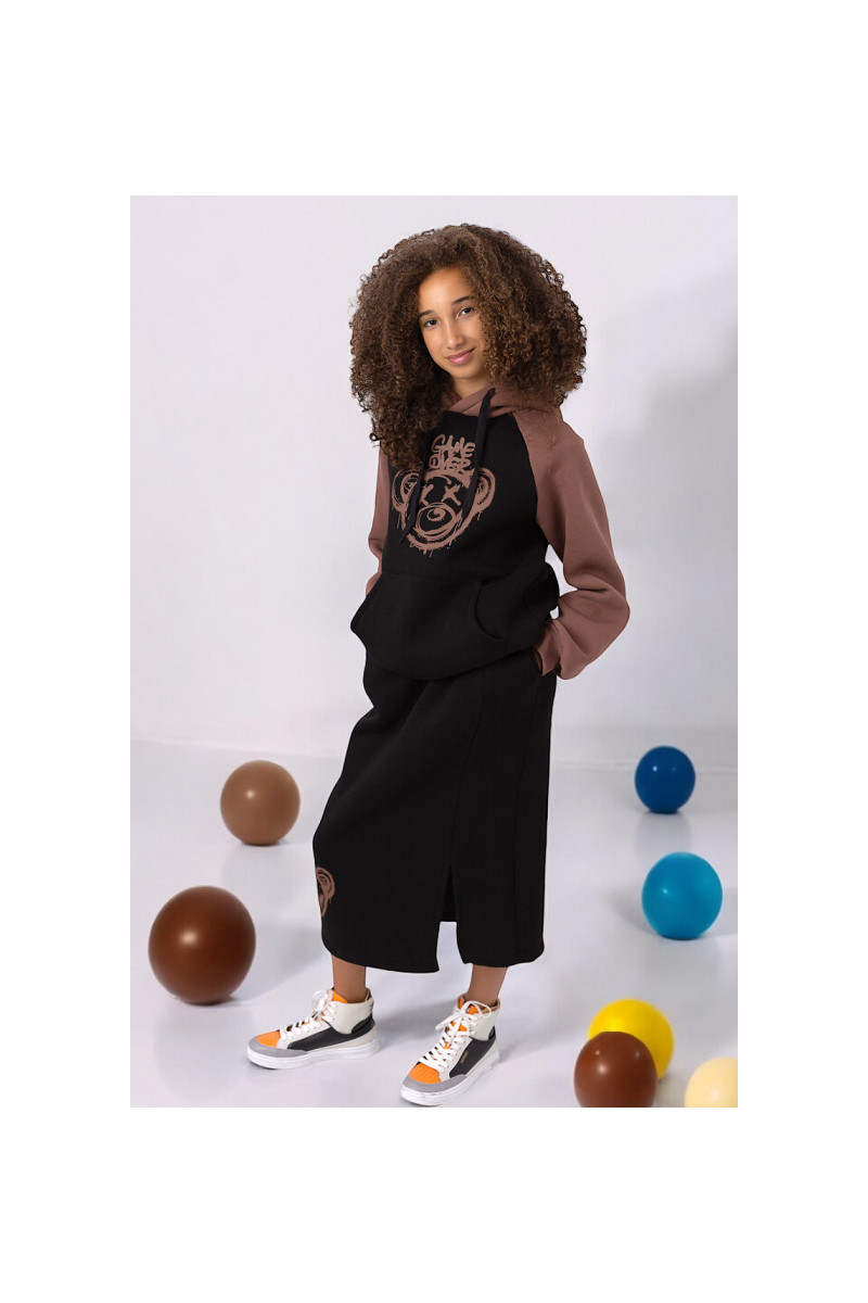 komplet dresowy ocieplany bluza i spódniczka dres  bawełniany bluza bawełna bluza ocieplana sówka sklep odzież dziecięca