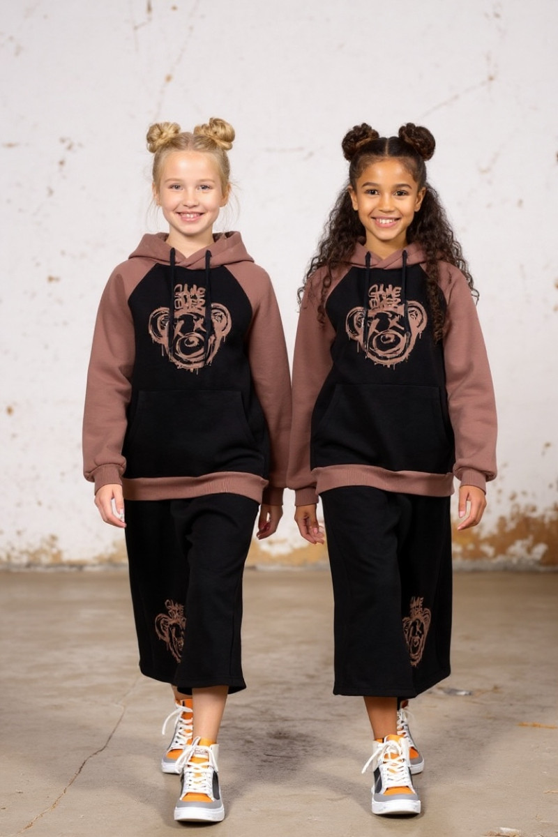 komplet dresowy ocieplany bluza i spódniczka dres  bawełniany bluza bawełna bluza ocieplana sówka sklep odzież dziecięca