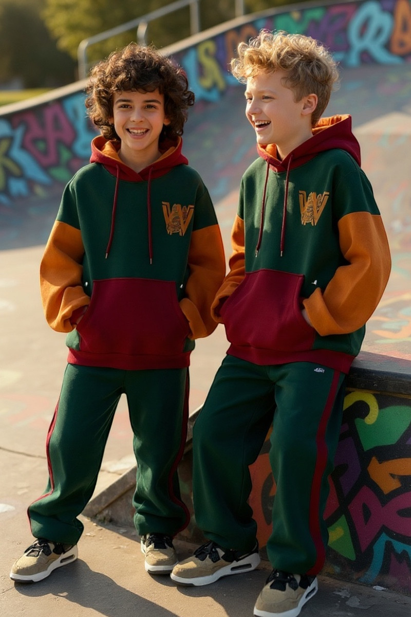 Komplet chłopięcy ocieplany bluza i spodnie "W"