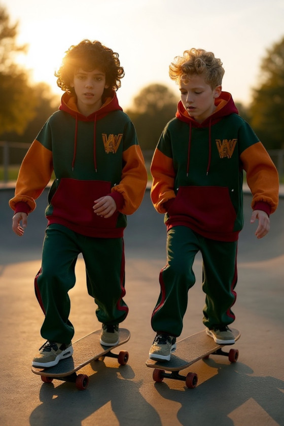 Komplet chłopięcy ocieplany bluza i spodnie "W"