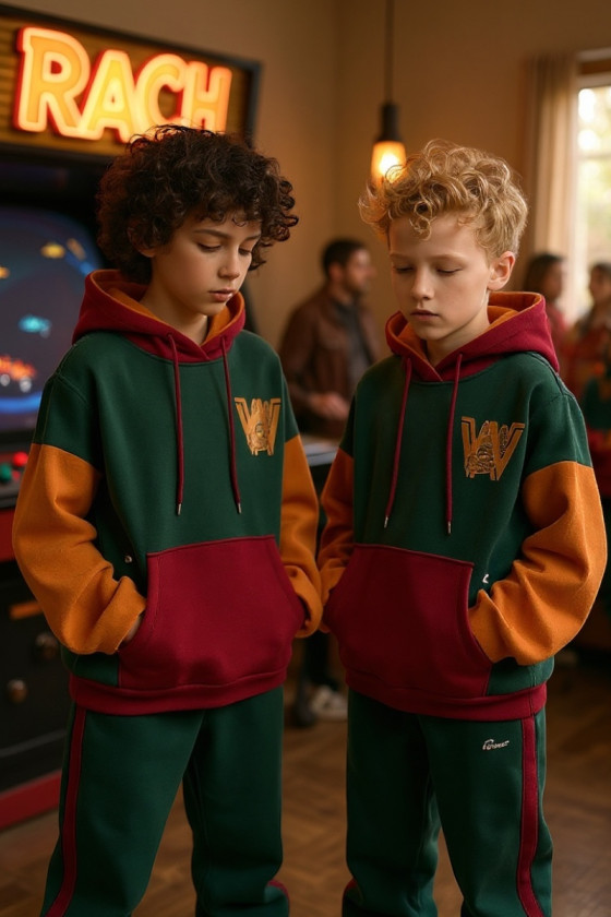 Komplet chłopięcy ocieplany bluza i spodnie "W"