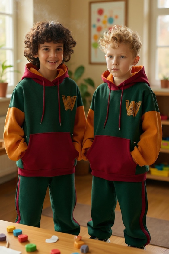 Komplet chłopięcy ocieplany bluza i spodnie "W"