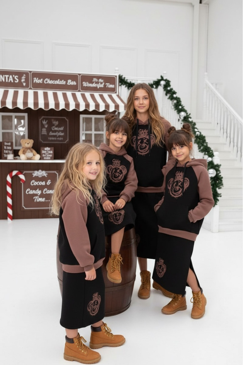 komplet dresowy ocieplany bluza i spódniczka dres  bawełniany bluza bawełna bluza ocieplana sówka sklep odzież dziecięca