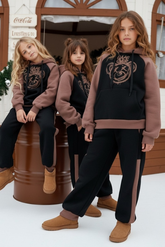 komplet dresowy ocieplany bluza i spodnie dres bawełniany bluza bawełna bluza ocieplana sówka sklep odzież dziecięca