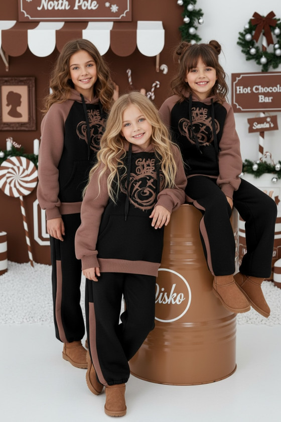 komplet dresowy ocieplany bluza i spodnie dres bawełniany bluza bawełna bluza ocieplana sówka sklep odzież dziecięca