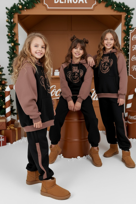 komplet dresowy ocieplany bluza i spodnie dres bawełniany bluza bawełna bluza ocieplana sówka sklep odzież dziecięca