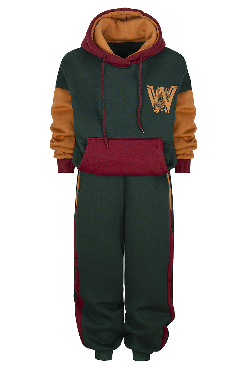 Komplet dziewczęcy ocieplany bluza i spodnie "W"