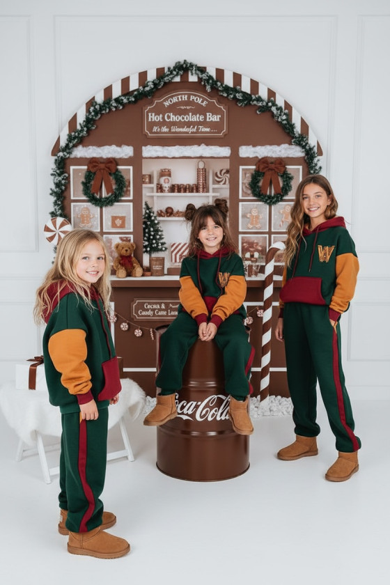 Komplet dziewczęcy ocieplany bluza i spodnie "W"